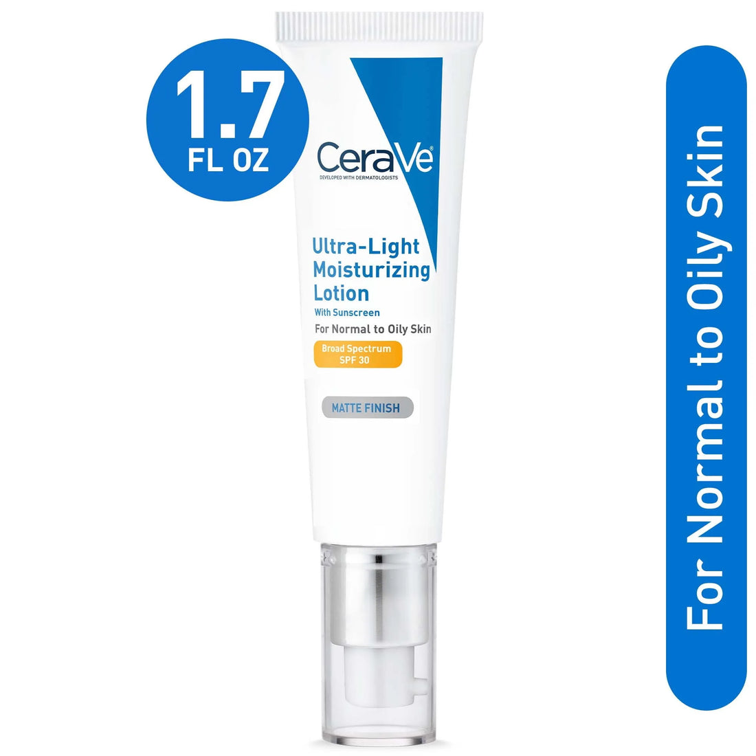CeraVe Ultra-Light Moisturizing Face Lotion with SPF 30 for Normal to Oily Skin, 1.7 fl oz