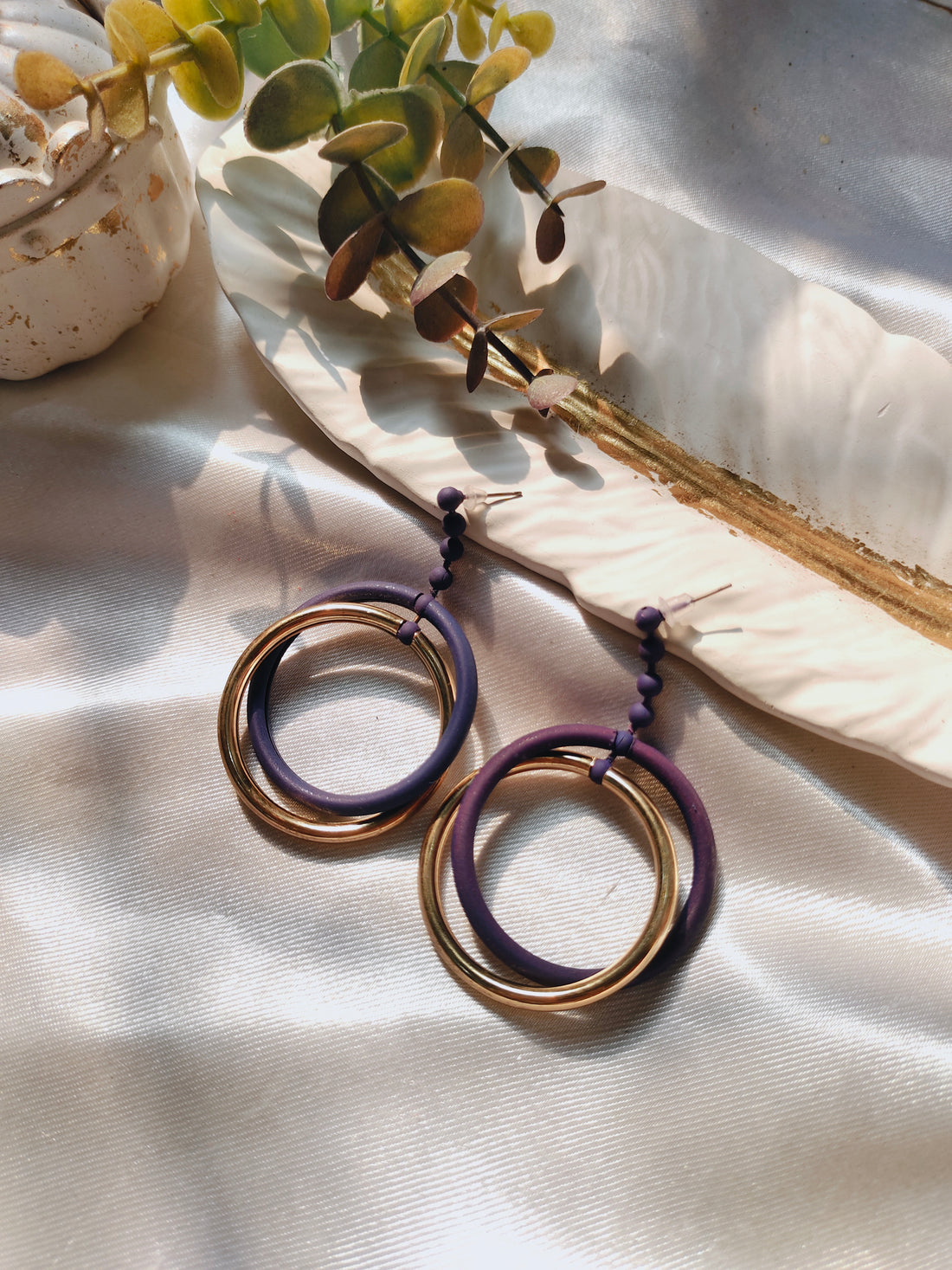 Khaddi purple earrings