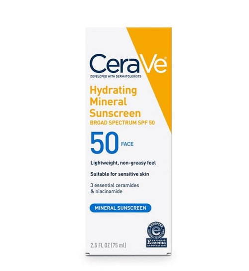 Cerave Hydrating Mineral Sunscreen Broad Spectrum SPF 50 (Original)