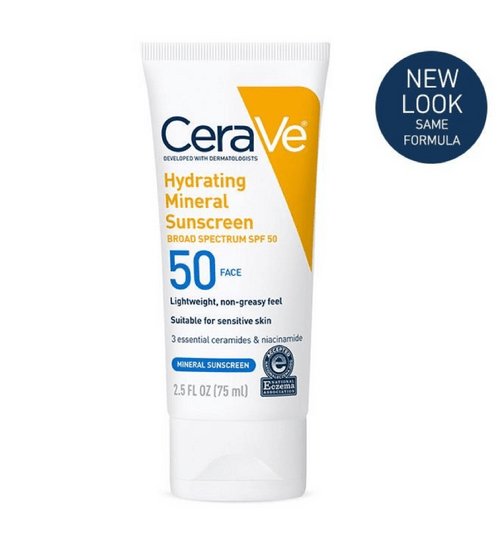 Cerave Hydrating Mineral Sunscreen Broad Spectrum SPF 50 (Original)