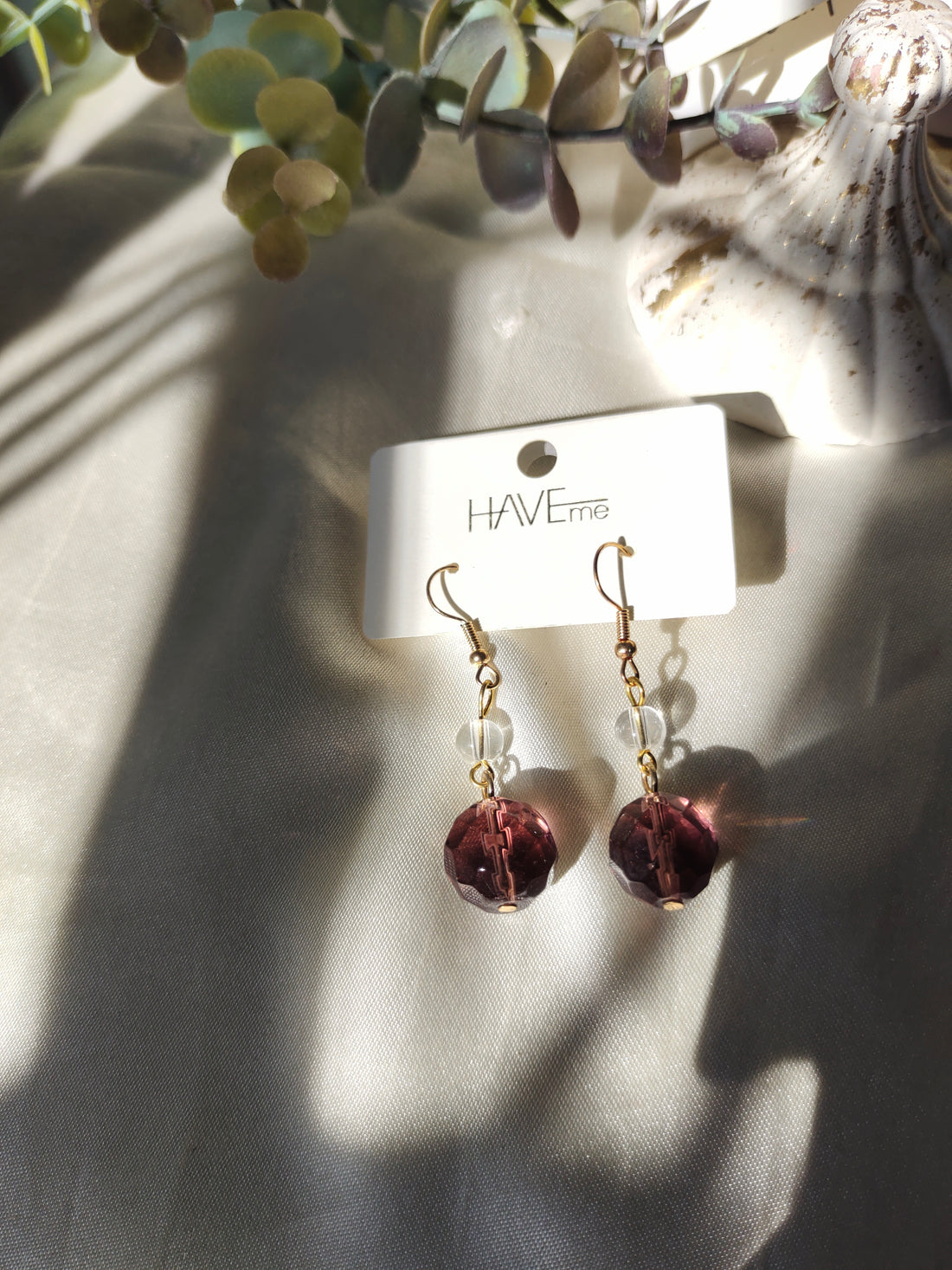 Brown and gold earrings